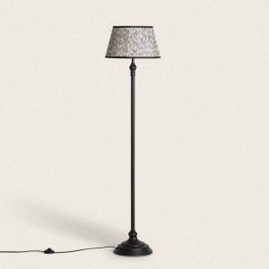 Lampa Podłogowa z Metalu Nisha biały/czarny