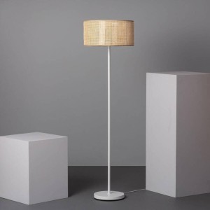Lampa Podłogowa z Ratanu i Metalu Baracoa