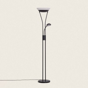 Lampa Podłogowa z Metalu i Lampką do Czytania Ethan czarna 