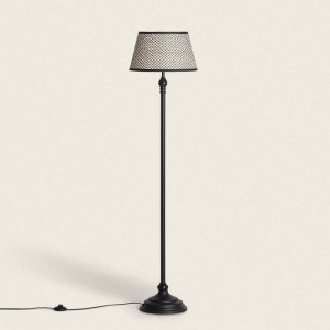 Lampa Podłogowa z Metalu Nisha naturalny/czarny