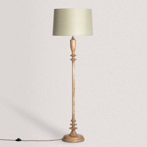 Lampa Podłogowa z Drewna Meena ILUZZIA zielona