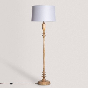 Lampa Podłogowa z Drewna Meena ILUZZIA szary lodowy 