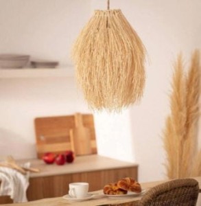 Lampa Wisząca z Rattanu Kathu Manyoya E27