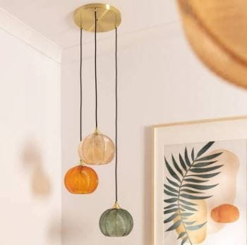 Lampa Wisząca ze Szkła Tri Klimt E27 wielokolorowa