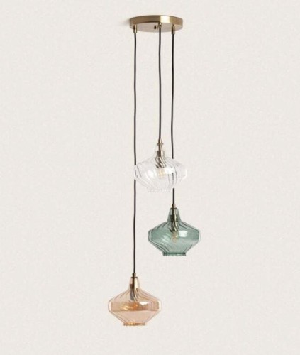Lampa Wisząca Metal i Szkło Blas 3 Reflektory E14 wielobarwna