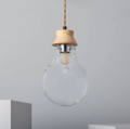 Lampa Wisząca z Drewna i Szkła Kathu Bumbieris E27