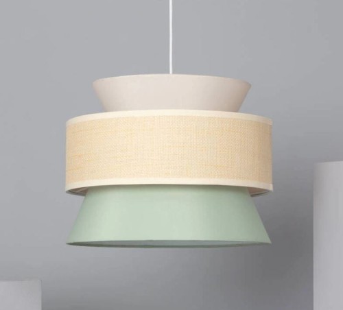 Lampa Wisząca z Tkaniny Chulu E27 zielona