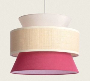 Lampa Wisząca z Tkaniny Chulu E27 malinowa 