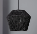 Lampa Wisząca z Plecionego Papieru Sauki E27 czarna