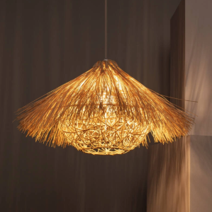 Lampa Wisząca z Rattanu Shiyan E27