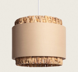 Lampa Wisząca z Włókna Naturalnego Orleans beżowa E27