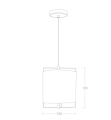 Lampa Wisząca z Metalu i Bawełny Sioux E27