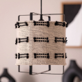 Lampa Wisząca z Metalu i Bawełny Sioux E27