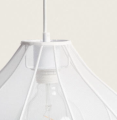 Lampa Wisząca z Metalu i Tkaniny Yara E27 biała
