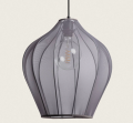 Lampa Wisząca z Metalu i Tkaniny Yara E27 szara dymna
