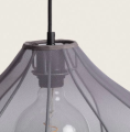 Lampa Wisząca z Metalu i Tkaniny Yara E27 szara dymna