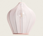 Lampa Wisząca z Metalu i Tkaniny Yara E27 pastelowy róż 