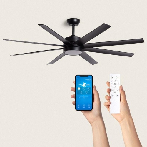 Wentylator Sufitowy Cichy Hidra Czarny 157cm Silnik DC Wi-Fi ze światłem kolor łopatek czarny