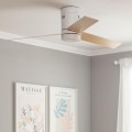 Wentylator Sufitowy Cichy Tydir Drewno 132 cm Silnik DC biały