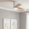 Wentylator Sufitowy Cichy Tydir Drewno 132 cm Silnik DC biały