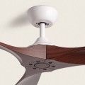 Wentylator Sufitowy Cichy Spetses Biały Drewno 132cm Silnik DC pilot