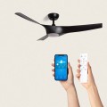 Wentylator Sufitowy Cichy Egina Czarny 132cm Silnik DC ze światłem WiFi