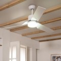 Wentylator Sufitowy Cichy Minimal Biały 132cm Silnik DC ze światłem pilot