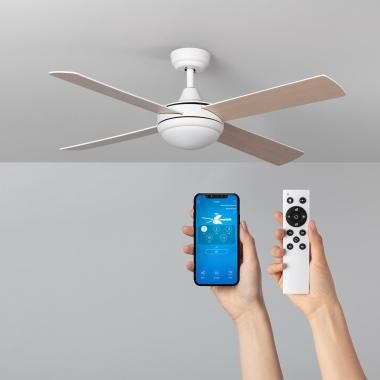 Wentylator Sufitowy Cichy Navy 132cm Silnik DC Wi-Fi jasne drewno