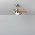 Wentylator Sufitowy Cichy Orion z Drewna 81cm Silnik DC ze światłem pilot srebro