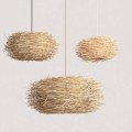 Lampa Wisząca z Rattanu Nulko ILUZZIA rozmiar S czarny kabel