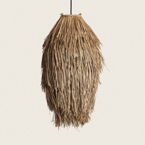 Lampa Wisząca z Włókna Naturalnego Ramé kabel tekstylny czarny