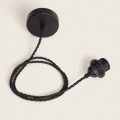 Lampa Wisząca z Włókna Naturalnego Ramé kabel tekstylny czarny