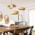 Lampa Wisząca Bambusowa Shuka Big Sari Ø500 mm ILUZZIA kabel czarny pleciony