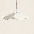 Lampa Wisząca z Tkaniny Kabuki kremowy