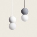 Lampa Wisząca z Gipsu lub Cementu Delya kolor szary