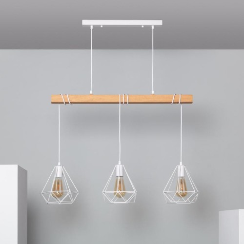 Lampa Wisząca Metalowa Sardo 3 Reflektory kolor biały