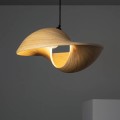 Lampa Wisząca Bambusowa Shuka Acacia ILUZZIA kabel Czarny Pleciony