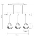 Lampa Wisząca Metalowa Sardo 3 Reflektory kolor biały