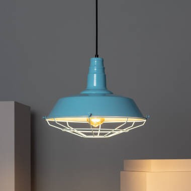 Lampa Wisząca Metalowa Jagger niebieski błękitny