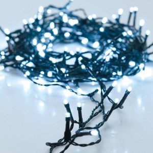 Girlanda LED Zewnętrzna Kabel Czarny Biała Zimna 20m