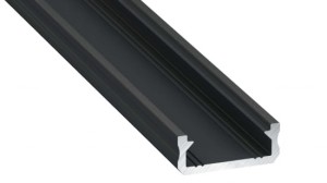Profil LED LUMINES typ D czarny anodowany 3 m + klosz mleczny BASIC PC