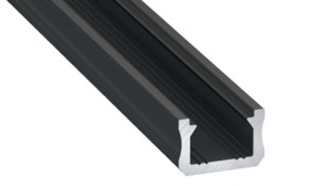 Profil LED LUMINES typ X czarny anodowany 3 m + klosz SLIM PMMA mleczny