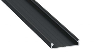 Profil LED LUMINES typ SOLIS czarny anodowany 3 m + klosz WIDE PC mleczny 3 m