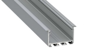 Profil LED LUMINES typ INSO srebrny anodowany 3 m + klosz WIDE PC mleczny 3 m
