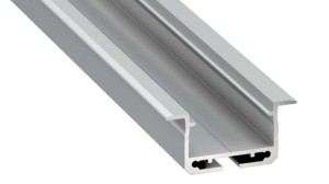 Profil LED LUMINES typ inSileda srebrny anodowany 3 m + klosz DOUBLE PMMA mleczny 3m