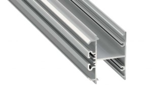 Profil LED LUMINES typ Dopio srebrny anodowany 3 m + klosz DOUBLE PMMA mleczny 3m