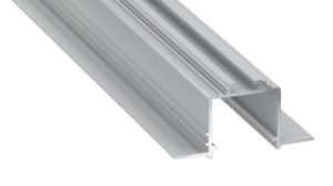 Profil LED LUMINES typ Subli srebrny anodowany 3 m + klosz DOUBLE PMMA mleczny 3m
