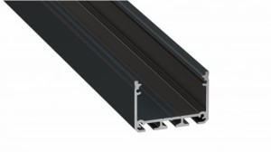 Profil LED LUMINES typ ILEDO czarny lakierowany 3 m + klosz WIDE PC mleczny 3 m