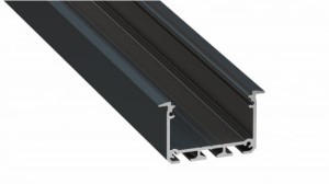 Profil LED LUMINES typ INSO czarny lakierowany 3 m + klosz WIDE PC mleczny 3 m