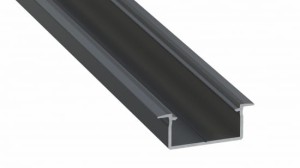 Profil LED LUMINES typ Gemi czarny anodowany 3 m + klosz DOUBLE PMMA mleczny 3m
